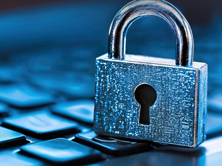 A lock on a keyboard.